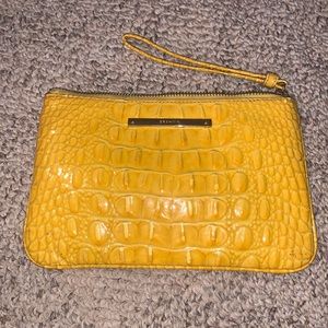 Yellow croc print Brahmin wristlet !